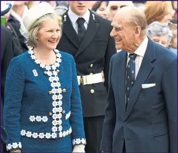  ??  ?? The Duke joined the centenary celebratio­ns yesterday for Pangbourne College near Reading