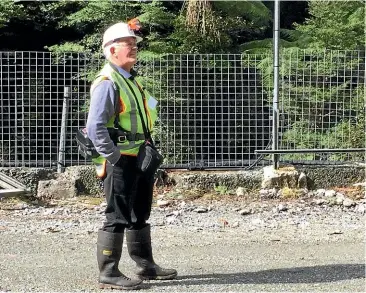  ??  ?? Bernie Monk at the Pike River mine portal last Thursday.