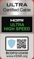  ?? ?? Mit den aktiv-optischen Hdmi-kabeln von Hama und Avinity gehen Sie auf Nummer sicher: Die offizielle Zertifizie­rung garantiert die Hdmi-2.1-qualität