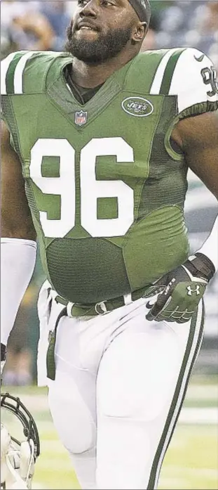  ?? AP ?? Muhammad Wilkerson, off to a very slow start for Jets, says he’s been dealing with a Grade 1 AC joint sprain, which could affect his future with the team.