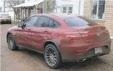  ?? ANDREW MCCREDIE ?? The last train rolled through Rowley, Alta., in 1999, and today just eight souls call the prairie town home. Its main street served as a good backdrop for photograph­ing the 2017 Mercedes-Benz GLC 300.