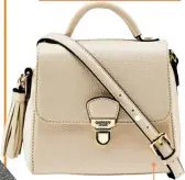  ??  ?? Mini Phoebe leather grab bag, was £195, now £79, osprey