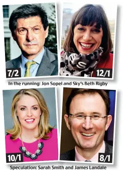  ?? ?? In the running: Jon Sopel and Sky’s Beth Rigby