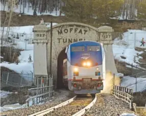  ??  ?? Amtrak’s Winter Park Express exits Moffat Tunnel upon arrival at the Winter Park ski resort during a test run from Denver in March 2015. Helen H. Richardson, Denver Post file