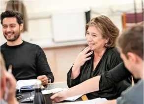  ?? ?? Stephen Rahman-hughes, who plays Mr Praed in Mrs Warren’s Profession, rehearses with Caroline Quentin Photo: Pamela Raith