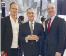  ??  ?? Melco Resorts & Entertainm­ent EVP and chief marketing and brand officer Frederic Jean-Marie Winckler, Hotels and F&B EVP Jarlath Lynch and Geoff Andres.