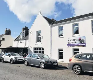  ??  ?? Rule broken The Thistle Hotel in Milnathort broke lockdown restrictio­ns