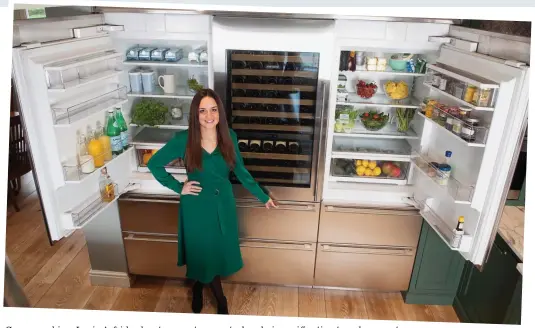  ??  ?? Green machine: Louise’s fridge has temperatur­e control and air purificati­on to reduce waste