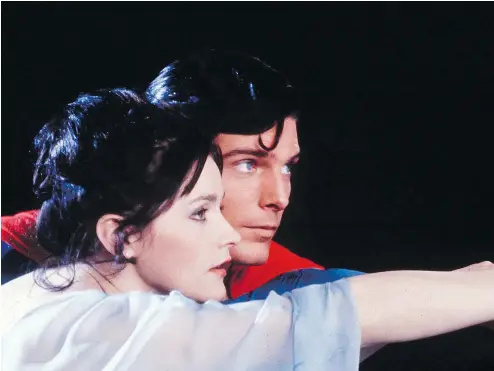  ?? — WARNER BROS. FILES ?? Canadian actress Margot Kidder, left, and Christophe­r Reeve in 1978’s Superman. Contrary to initial reports that Kidder died peacefully in her sleep, her death has been ruled a suicide from an overdose.