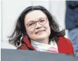  ?? FOTO: DPA ?? Andrea Nahles (SPD) ist optimistis­ch.