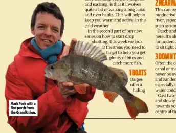  ??  ?? Mark Peck with a fine perch from the Grand Union.