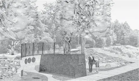  ?? The Woodlands Township ?? “The Way Home,” a memorial monument dedicated to U.S. veterans from all branches of the military, will be revealed in Town Green Park Monday at 4 p.m.