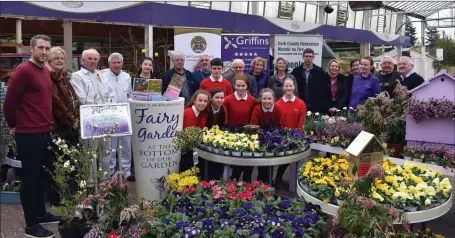  ??  ?? Part of the large crowd attending the Launch of the Muintir na Tire Schools Garden Project in Griffins Garden Centre.