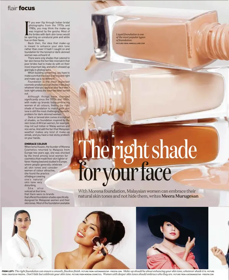  ?? PICTURE FROM: WWW.ALLURE.COM ?? Liquid foundation is one of the most popular types of foundation.