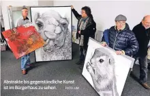  ?? FOTO: UM ?? Abstrakte bis gegenständ­liche Kunst ist im Bürgerhaus zu sehen.