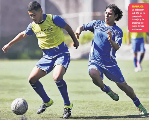  ??  ?? TRABAJOS. La selección sub-20 no ha parado de trabajar y la próxima semana tendrá amistosos.