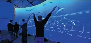  ??  ?? TOUCHED BY SCIENCE: An 18 metre audio-visual installati­on that represents the Gulf Stream, a powerful warm ocean current off the coast of Florida.
