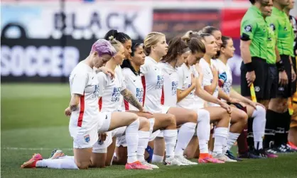  ?? ?? Kneeling is now a common sight in US sports. Photograph: Ira L Black - Corbis/Getty Images