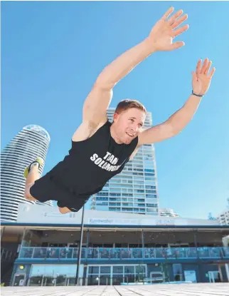  ?? Picture: RICHARD GOSLING ?? Australian Ninja Warrior entrant Ryan Solomon at Kurrawa SLSC.