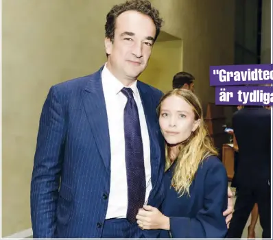  ??  ?? "GRAVIDTECK­NEN ÄR TYDLIGA" Både längden och åldersskil­lnaden mellan Mary Kate Olsen och maken Olivier Sarkozy är stor, men kärleken är blind sägs det och nu väntar paret enligt uppgift sitt första barn tillsamman­s.