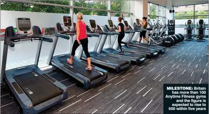  ??  ?? MILESTONE: Britain has more than 100 Anytime Fitness gyms and the figure is expected to rise to 500 within five years