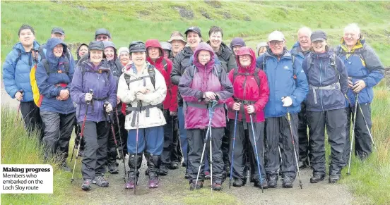  ??  ?? Making progress Members who embarked on the Loch Sloy route