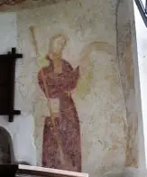  ??  ?? A surviving medieval wall painting of St James