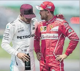  ?? FOTO: EFE ?? Vettel ha prometido que se disculpará con Hamilton No hay más sanciones para él