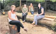  ??  ?? Take a breather Karen Campbell, front, with Demi and Terri Donnell and Joan Donelly enjoy a rest