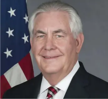  ??  ?? US Secretary of State Rex Tillerson