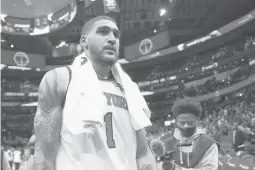  ?? NICK WASS/AP ?? Knicks forward Obi Toppin leaves the court after a game against the Wizards on Friday in Washington.