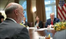  ?? Evan Vucci/Associated Press ?? Gov. Tom Wolf speaks during a meeting with President Donald Trump and governors on “workforce freedom and mobility” in the Cabinet Room of the White House on Thursday in Washington.