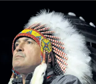  ?? THE CANADIAN PRESS FILES ?? Assembly of First Nations National Chief Perry Bellegarde speaks during the opening of the Assembly of First Nations annual general meeting in Regina, Sask., on July 25. Last week, Bellegarde called for a meeting between Indigenous, federal and...