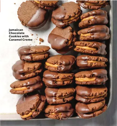  ??  ?? Jamaican Chocolate Cookies with Caramel Creme