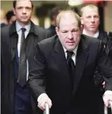  ?? — AFP ?? In this file photo Harvey Weinstein enters Manhattan Criminal Court in New York City.