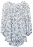  ?? ?? Flower foil blouse, £49, Sonder Studio.