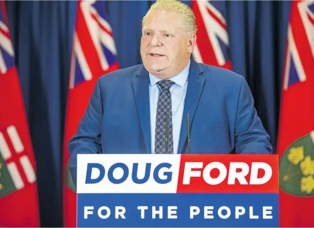  ?? ERNEST DOROSZUK / POSTMEDIA NEWS ?? Ontario PC leader Doug Ford called the Liberal government’s understati­ng of the provincial deficit “the biggest financial scandal in Canadian history.”