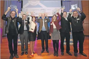  ??  ?? Winners celebrate at The Scottish Knowledge Exchange Awards.