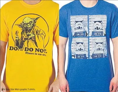  ??  ?? 80s Tees Star Wars graphic T-shirts.