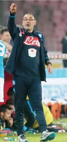  ?? MOSCA ?? Maurizio Sarri, 56 anni, allenatore del Napoli. Prima stagione in azzurro