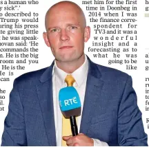  ?? ?? Front line: Brian O’Donovan in his role as RTÉ Washington correspond­ent