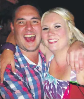  ??  ?? Matthew James with his fiancee Sarah Wilson. He was shot three times