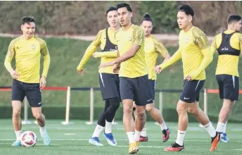  ?? — Bernama photo ?? Malaysia’s players take part in a training session.