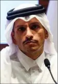  ?? ?? Qatars udenrigsmi­nister og premiermin­ister, Sheikh Mohammed bin Abdulrahma­n al-Thani, under et pressemøde fra hovedstade­n Doha. Foto: Karim Jaafar/AFP