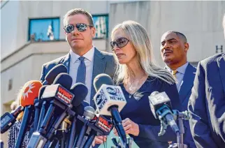  ?? Butch Dill/associated Press ?? Beth Holloway speaks to the media Wednesday after Joran van der Sloot appeared in federal court in Birmingham, Ala. He admitted killing her daughter, Natalee Holloway, in Aruba.