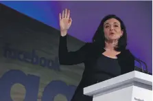  ?? Reuters ?? Facebook executive Sheryl Sandberg says the company looks to Europe for leadership in fighting extremism