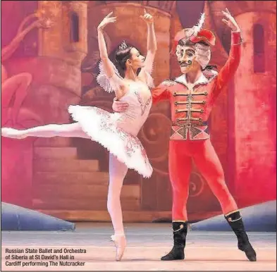  ??  ?? Russian State Ballet and Orchestra of Siberia at St David’s Hall in Cardiff performing The Nutcracker