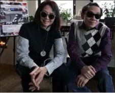  ?? JIAN PING / FOR CHINA DAILY ?? Sophia Wong Baccio (left), director of Asian Pop-Up Cinema, and Hong Kong filmmaker Teddy Robin Kwan sit for an interview in Chicago last week.