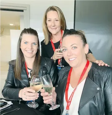  ??  ?? Sharing a drink together during the Warragul Cup festitives are (from left) Nikki Mirams, Denise Parker-Jones and Kobi McFarlane.