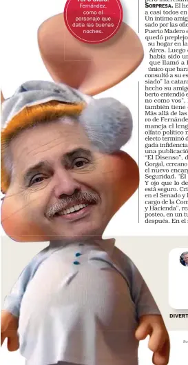  ?? FOTOS:FOT CEDOC. ?? TOPO GIGIO. Fernández, como el personaje que daba las buenas noches.